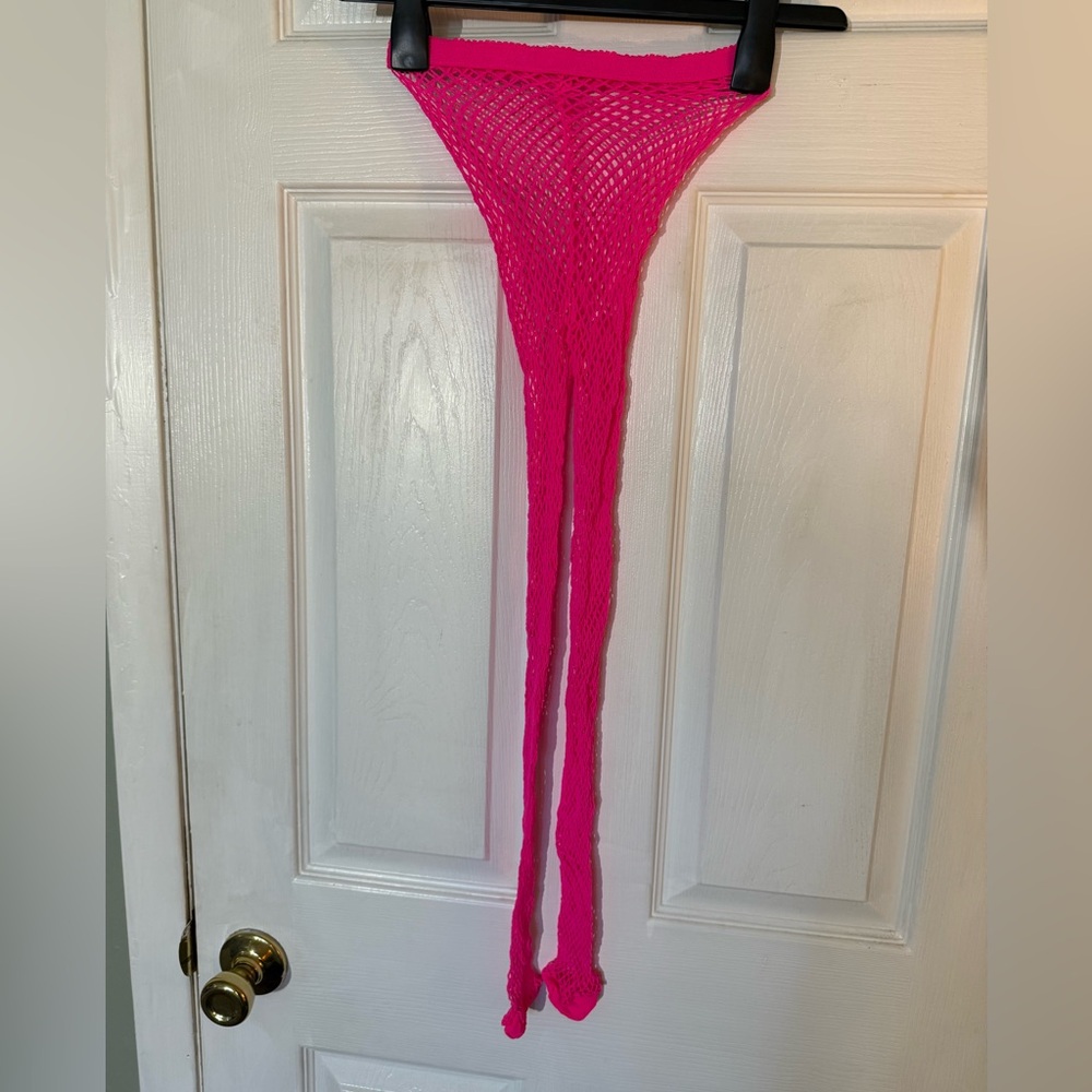 Vibrant Pink Fishnet Stockings